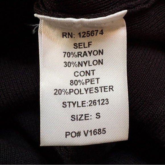 Goodtime USA Black Knit Midi Dress Sequin Balloon Sleeves Size S - Picture 4 of 4